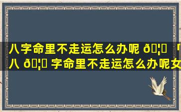 八字命里不走运怎么办呢 🦉 「八 🦟 字命里不走运怎么办呢女生」